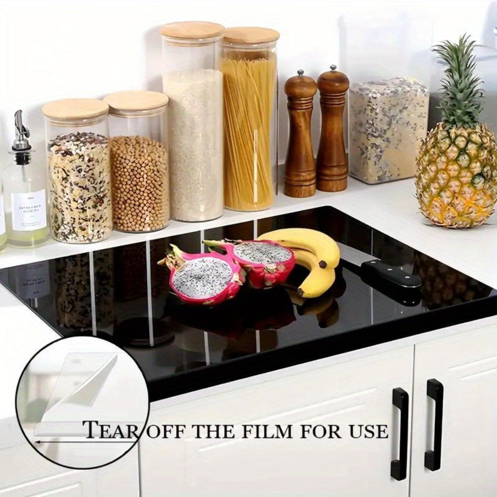 Acrylic Cutting Board Large Anti-Slip 17x23 Inch – Clear & Black Countertop Protector for Kitchen & Restaurant – Food Safe Non-Slip Chopping Board for Fruit, Meat & Meal Prep