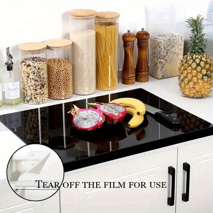 Acrylic Cutting Board Large Anti-Slip 17x23 Inch – Clear & Black Countertop Protector for Kitchen & Restaurant – Food Safe Non-Slip Chopping Board for Fruit, Meat & Meal Prep