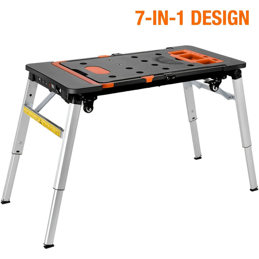 7in 1 Multifunctional Work Benches, Folding Work Table for Garage, As Portable Workbench, Sawhorse