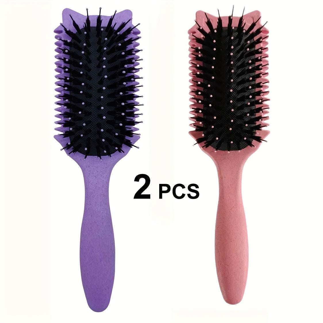 Detangling Brush for Curly Wavy Coily Hair 1 or 2 Pcs — Flexible Bristles Reduce Breakage & Frizz, Gentle Scalp Massage, Wet & Dry Use for 2B-4C Natural Hair Types