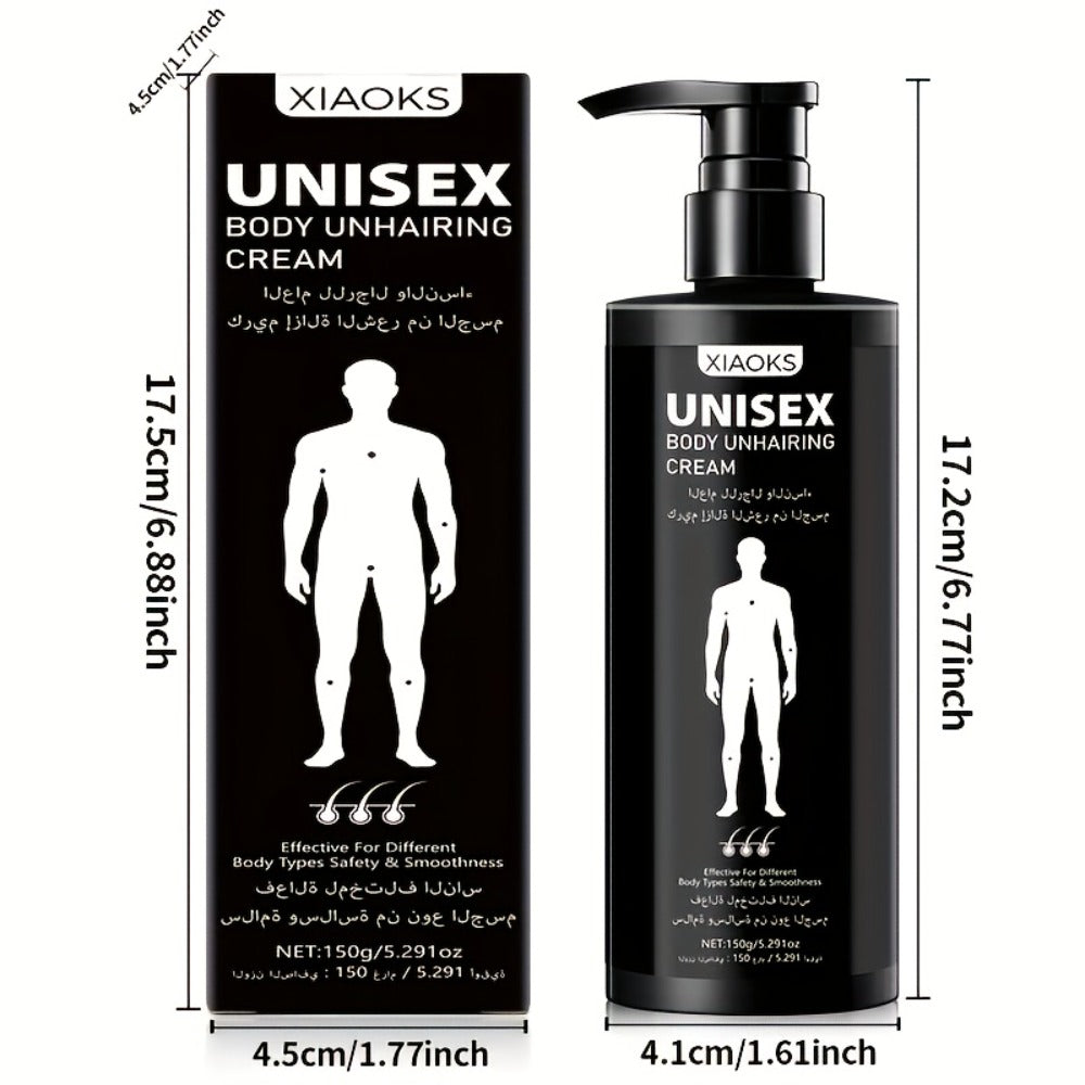 Hair Removal Cream XIAOKS 150g Black Pump Bottle with Carton for External Chest Back and Body Grooming