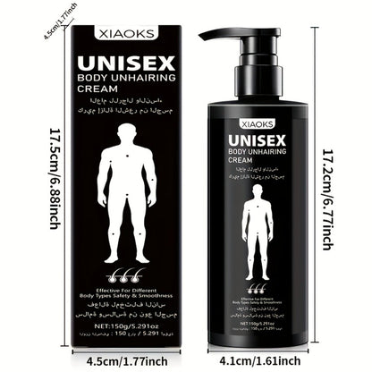 Hair Removal Cream XIAOKS 150g Black Pump Bottle with Carton for External Chest Back and Body Grooming