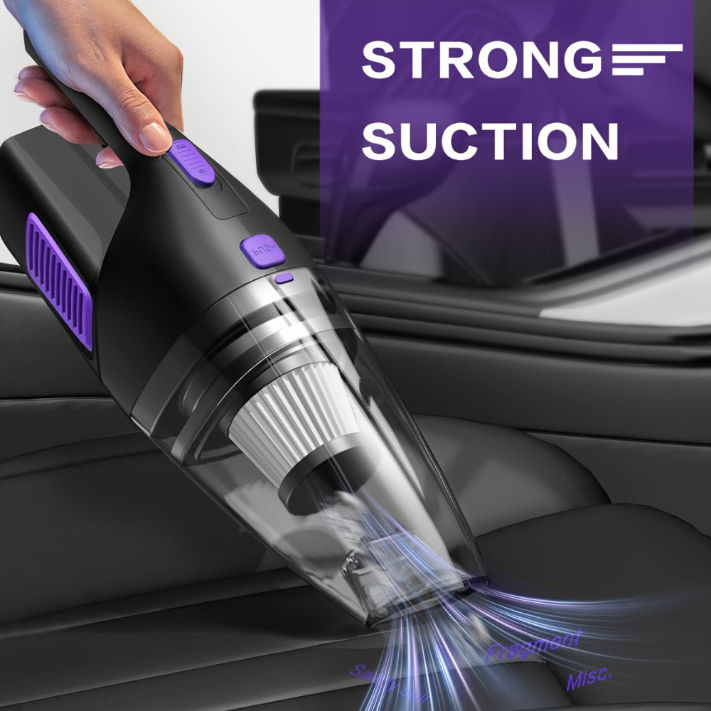 Cordless Handheld Vacuum Cleaner with Three Color Checkouts, Crevice Nozzle and Compact Dust Cup