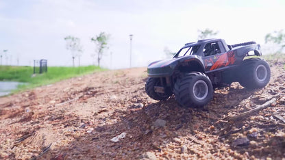 RC Monster Truck or Pickup 1:16 Scale in Five Body and Color Styles with 4WD Layout and Two Rechargeable Batteries