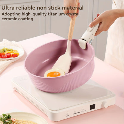 Detachable-Handle Cookware Set in 5-, 7- or 24-Piece Configurations with Stackable Pots, Pans and Lids