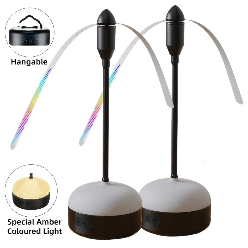 Desktop Reflective-Blade Fan Pest Control Device with Amber Light, Flexible Neck and USB Power for Tabletop Use