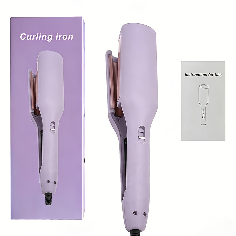 32mm Professional Curling Iron for Waves & Deep Curls with Anti-Scald Safe Temp Control — Long-Lasting Salon Curl Iron for Women, Hair Enthusiasts & Stylists, Gift for Her, Purple
