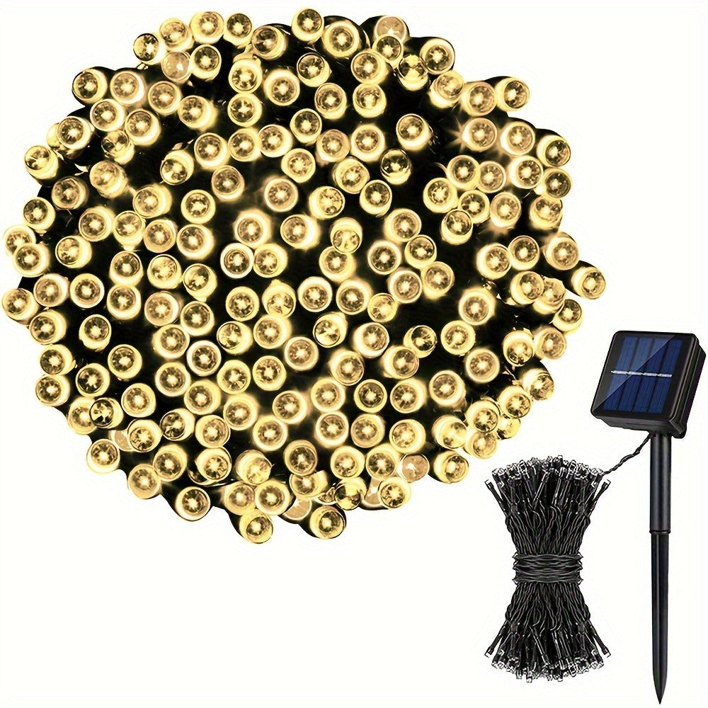 String Lights, IP65 Solar Fairy Lights with Eight Modes, 100- or 200-LED Pack Options and Seven Colors