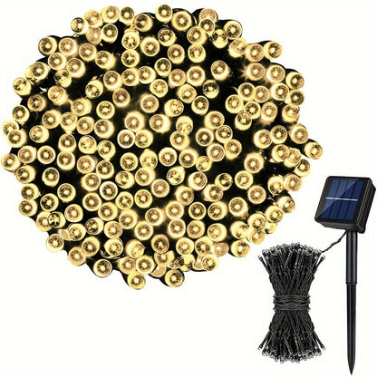 String Lights, IP65 Solar Fairy Lights with Eight Modes, 100- or 200-LED Pack Options and Seven Colors