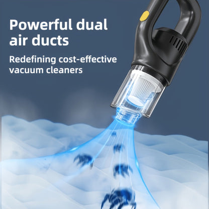 Black Cordless Handheld Vacuum Cleaner with Detachable Dust Bin, Extension Tube and Two Brush Attachments