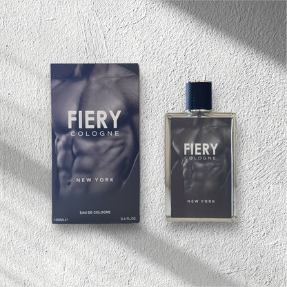 Eau de Parfum Fiery New York for Men in Dark Architectural Bottle with Citrus-Spice Source Profile