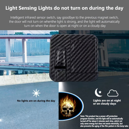 Car Door LED Projector Welcome Light 4-Pack – Flame Skull Ghost Shadow Puddle Lights for Cars & Bikes | Battery Powered | Easy Install Car Decorative Lights
