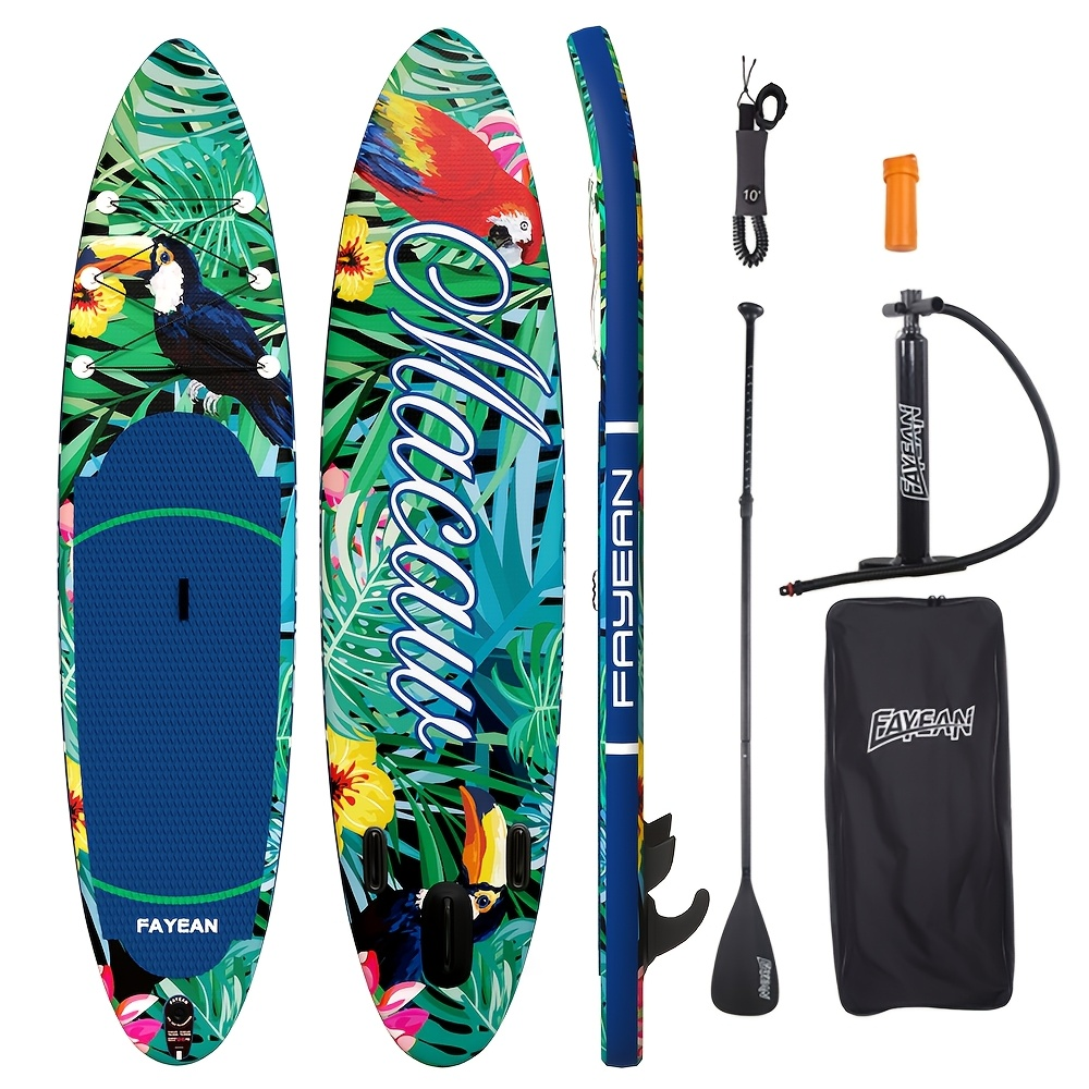 10.6-Foot Inflatable Stand-Up Paddle Board Kit with Six Graphics, Paddle, Pump, Bag, Leash and Fin