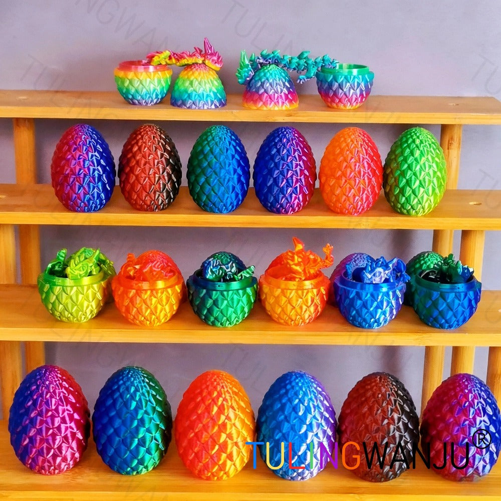 Dragon Egg Decorative Sculpture Set 40-Piece, 20 Mini Dragons & 20 Dragon Eggs Figurines, 4.92" Dragons & 2.2" Eggs