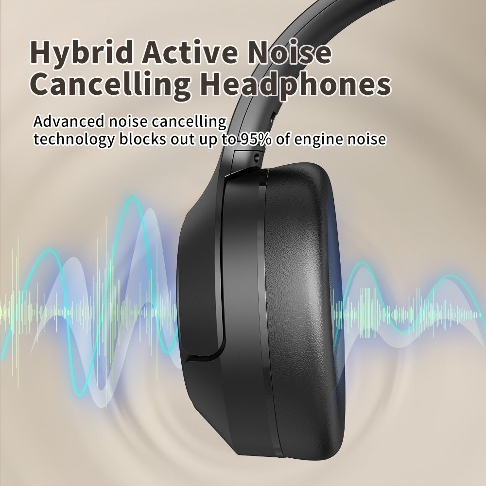 Hybrid ANC Over-Ear Headphones with 40 mm Drivers, 70-Hour Battery, Dual-Device Pairing and Black Finish
