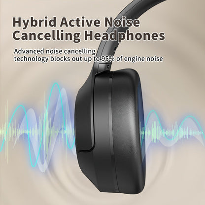 Hybrid ANC Over-Ear Headphones with 40 mm Drivers, 70-Hour Battery, Dual-Device Pairing and Black Finish