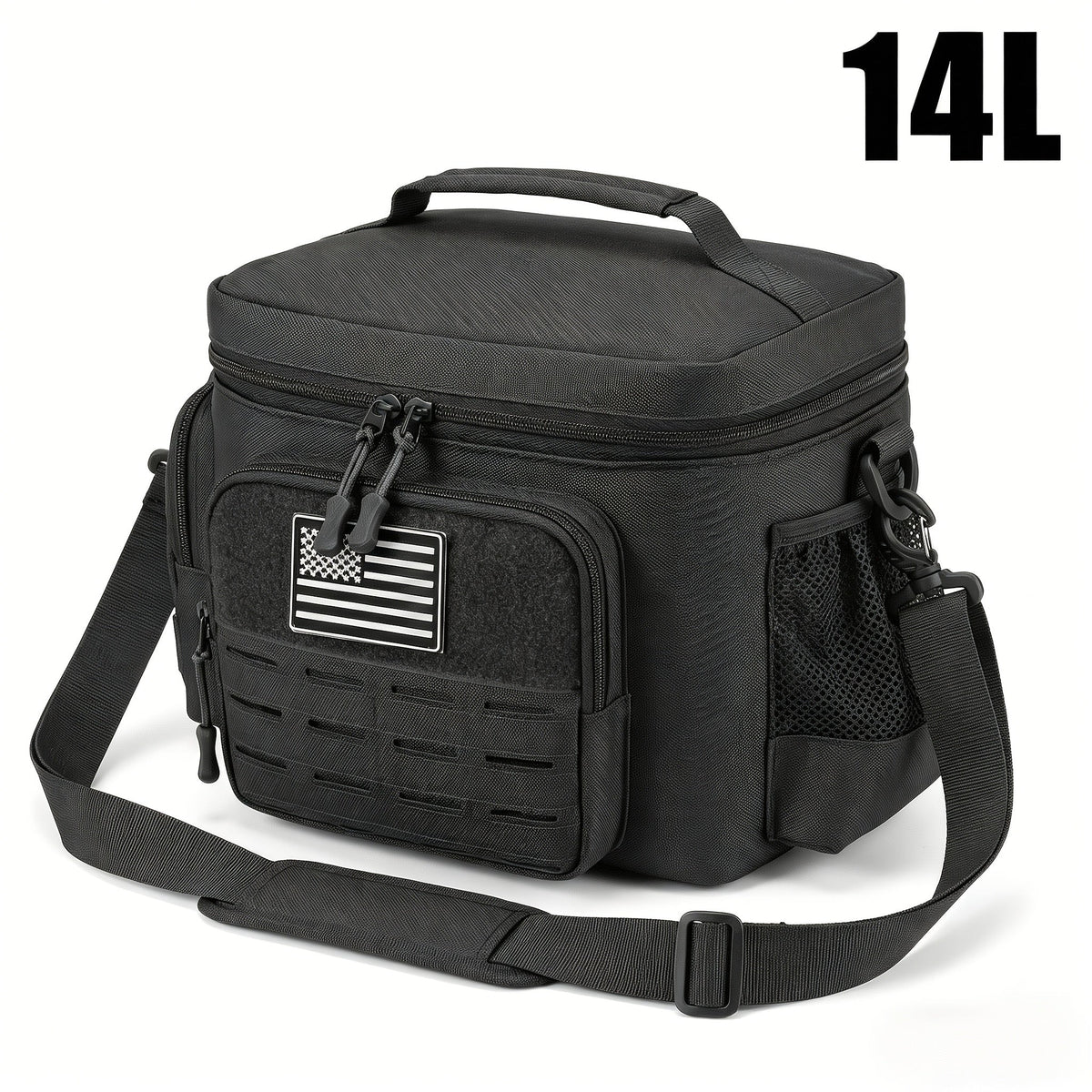 Tactical Insulated Cooler Lunch Box with MOLLE Webbing – Expandable & Leakproof, 3.7 Gal or 18L, for Hunting, Camping, Work & Outdoor Picnics – Black, Green or Khaki