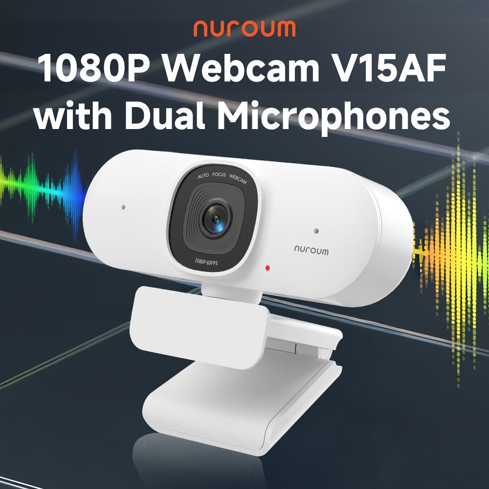 4K Webcam AI Auto Framing True Autofocus with Dual Noise Canceling Mics & 90° FOV – NUROUM V11/V15/V32 Plug and Play USB Camera for Zoom Meetings, Gaming & Home Office, 1080P/2K/4K