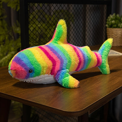 Shark Plush Stuffed Animal Mixed Colors – Cute Soft Shark Doll Couch Throw Pillow, Ocean Animal Toy Gift for Girls Kids Women Birthday Christmas Holiday