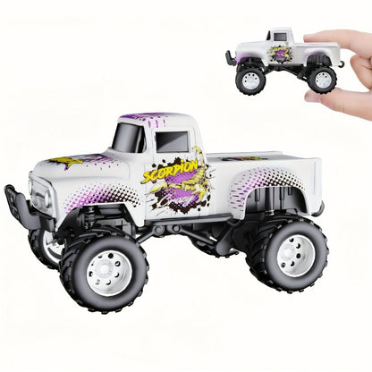 Remote Control Car, 1:64 Scale Die-Cast Monster Truck with 2.4GHz Control, LED Headlights and Five Color Options