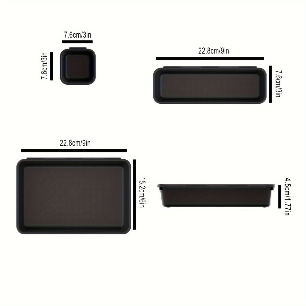Twenty-Four-Piece Modular Drawer Organizer Tray Set in Black or Pink with Multiple Bin Sizes