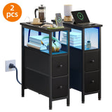 Black-2 Drawers-2pcs