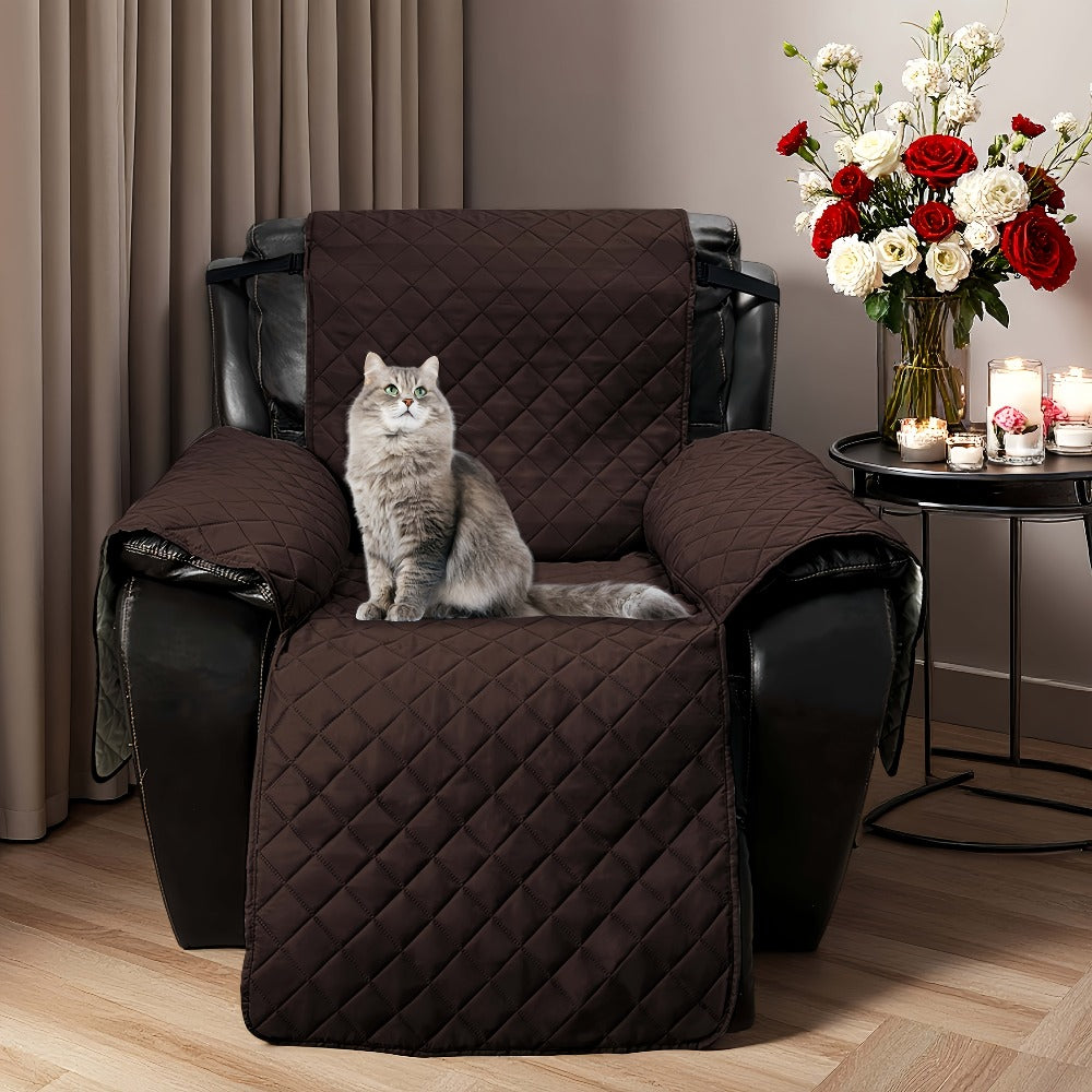 Non-Slip Recliner Chair Cover Sofa Slipcover with Elastic Straps Washable Pet Furniture Protector Indoor Outdoor 8 Colors