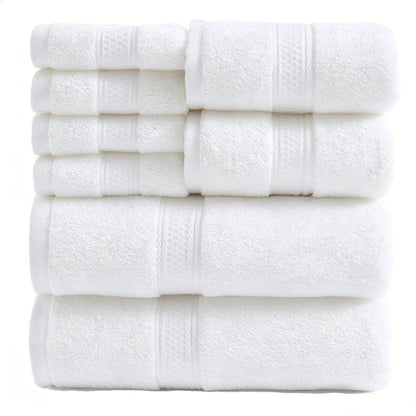Towel Set 8 or 16 Piece Thickened Bath, Hand and Washcloth Collection in Multiple Solid Colors