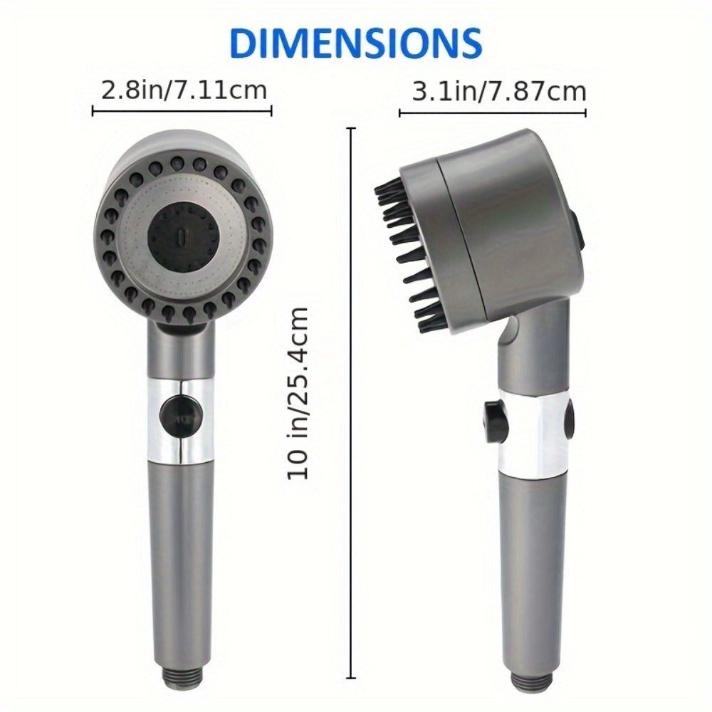 Nine-Piece Handheld Shower Head Set with Three Spray Modes, 59-Inch Hose, Five Cartridges and Wall Bracket