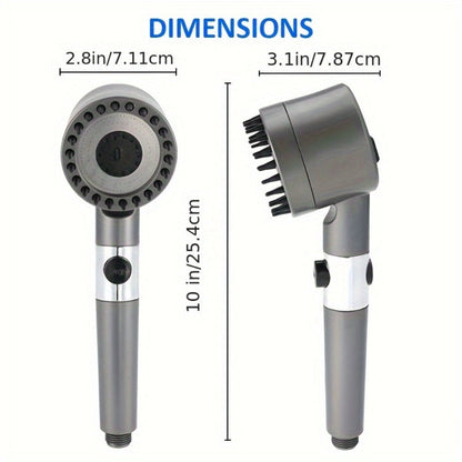 Nine-Piece Handheld Shower Head Set with Three Spray Modes, 59-Inch Hose, Five Cartridges and Wall Bracket
