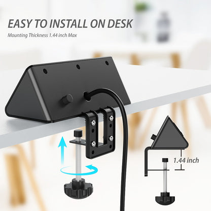 Power Strip Desk-Edge 7-in-1 with Clamp or Screw Mount, PD 20W USB-C, 5.6-Foot Cord and Power Indicator