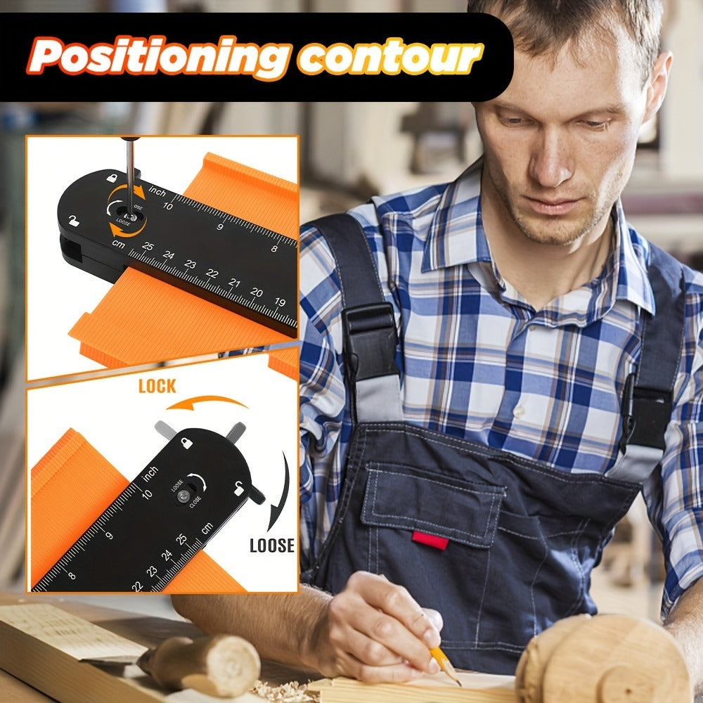 Contour Gauge Profile Tool with Lock – 6 Inch & 11 Inch Shape Duplicator for Flooring, Tile, Woodworking, Carpet Cutting & Irregular Shape Tracing