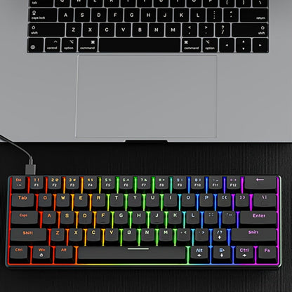 Hot-Swap 61-Key 60% RGB Mechanical Gaming Keyboard, Hot Swappable Red Blue Switch Compact Wired Keyboard with RGB Backlight, Portable Mini Keyboard for Windows PC Laptop Mac Gamers Typists