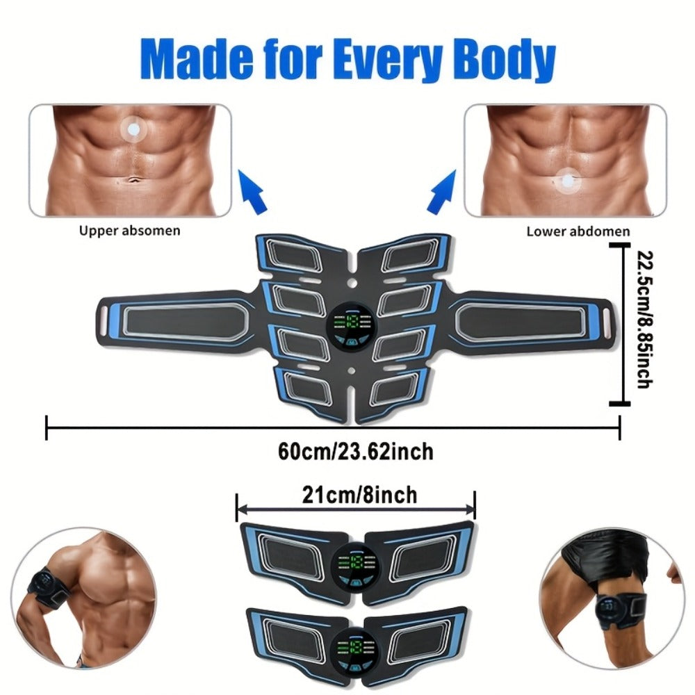 EMS Abs Stimulator Waist Belt Portable Abdominal Toner Electric Trainer Adjustable Modes for Entryways, Bedrooms and Living Spaces