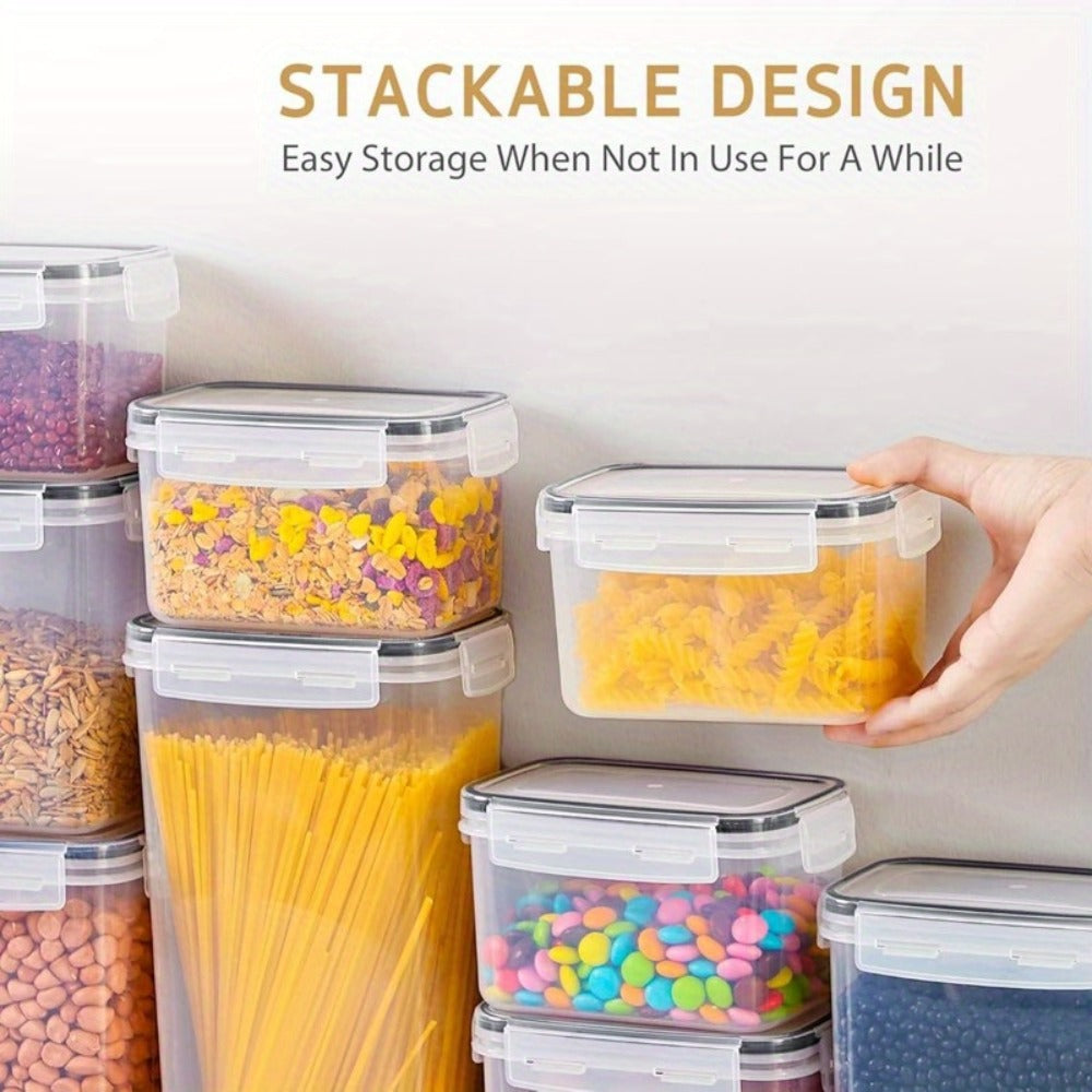 Pantry Jar Food Storage Organizer with Flip-Top Lids, Dishwasher-Safe Plastic and Six Set Sizes