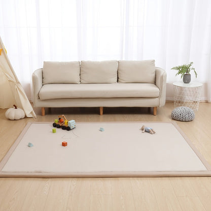 Padded Tatami-Style Area Rug in Six Solid Colors with 50-Inch Square to 79 x 118-Inch Sizes