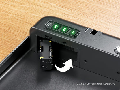 Portable Pistol Safe with Three-Digit Electronic Keypad, Backup Keys, USB-C Cable and 3.28 ft Security Cable
