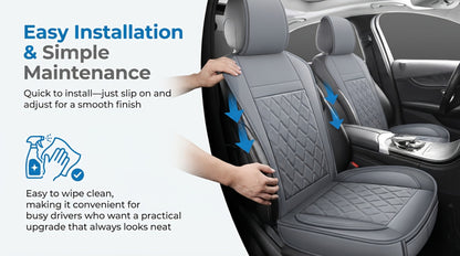 Car Seat Covers Front Pair with Full-Surround High-Back Design and Fifteen Color or Pattern Options