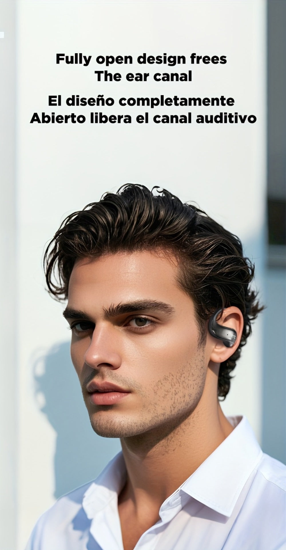 HTC NE19 Open-Ear AI Translation Earbuds with Oval Charging Case in Black, Gunmetal, Beige or Purple