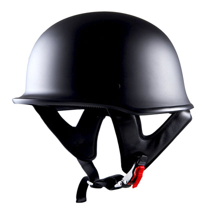 German Style Motorcycle Half Face Helmet – Novelty Skull & Carbon Fiber Design, UV Glossy Finish, Removable Washable Padding, Quick Release Buckle, Adult M/L/XL