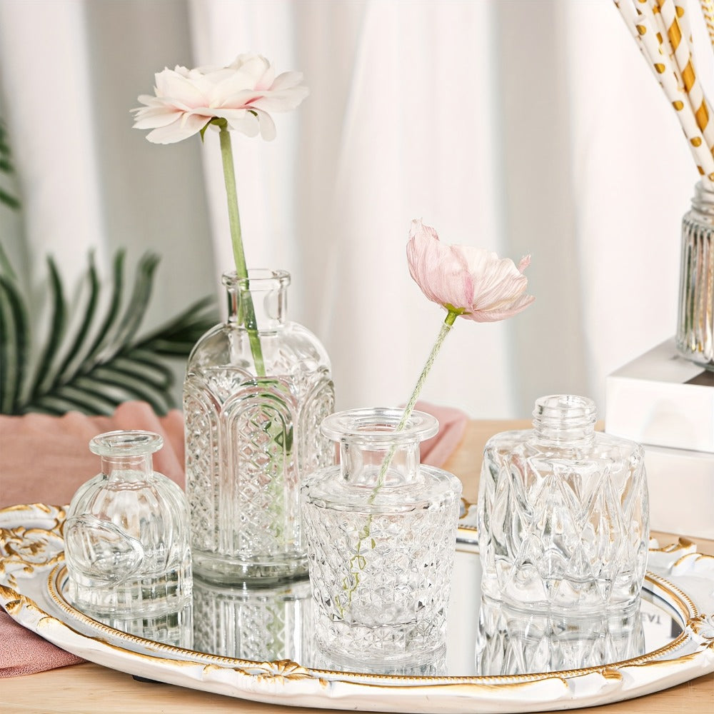 Clear Glass Bud Vase Assortment in 12-, 18-, 30-, 54- or 64-Piece Sets for Wedding and Table Displays