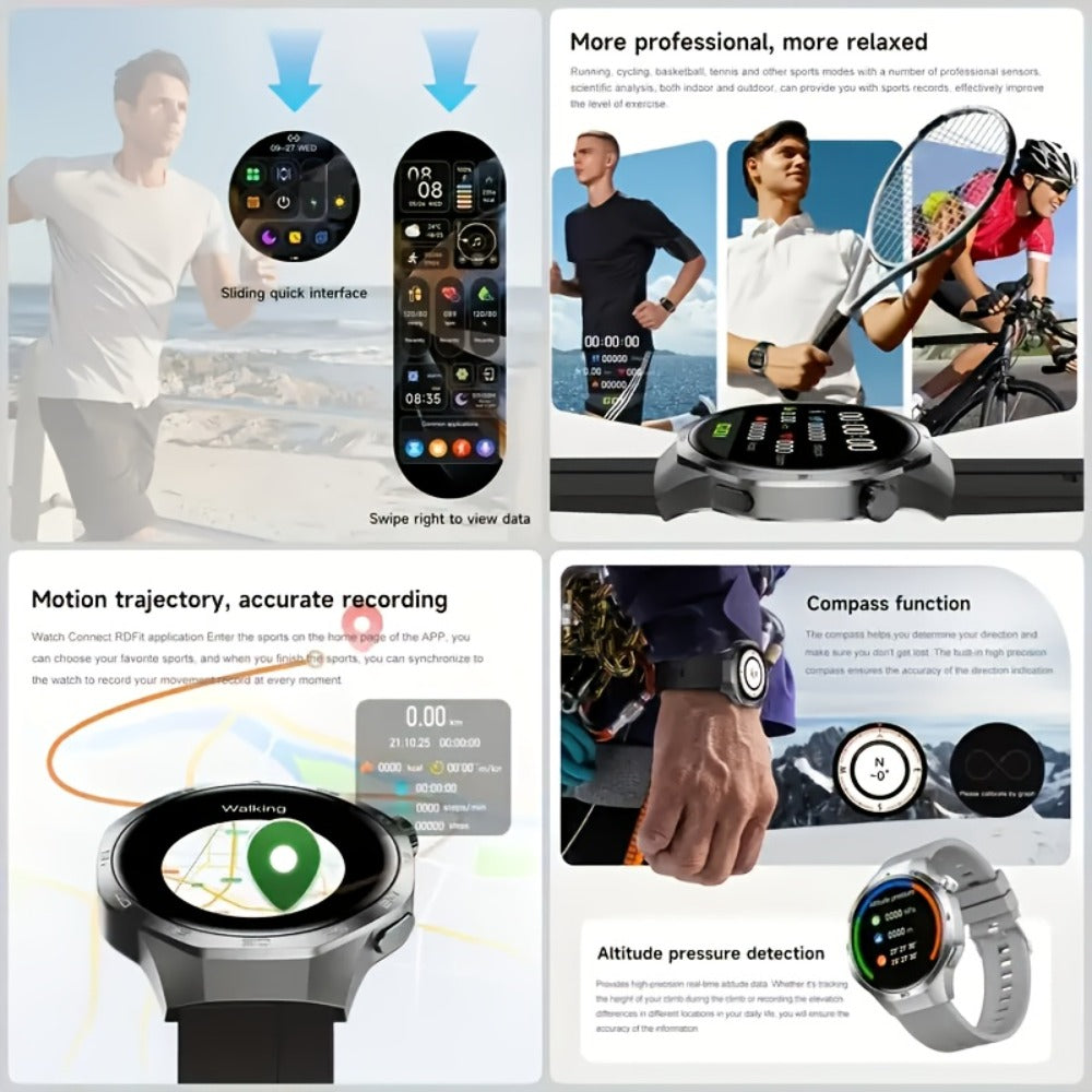 Smart Watch Hexagonal-Bezel 1.83-Inch Display with Wireless Calling, Custom Faces and Four Styles