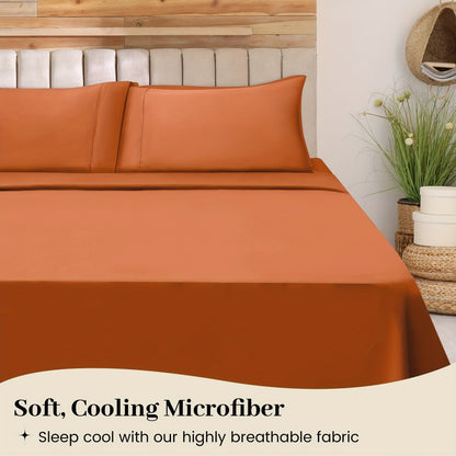 California King Sheet Set 6-Piece Breathable Cooling Bed Sheets Ultra-Soft Hotel Luxury Microfiber 18 Inch Deep Pocket Wrinkle Fade Resistant Flat Sheet Fitted Sheet 4 Pillowcases Multiple Colors