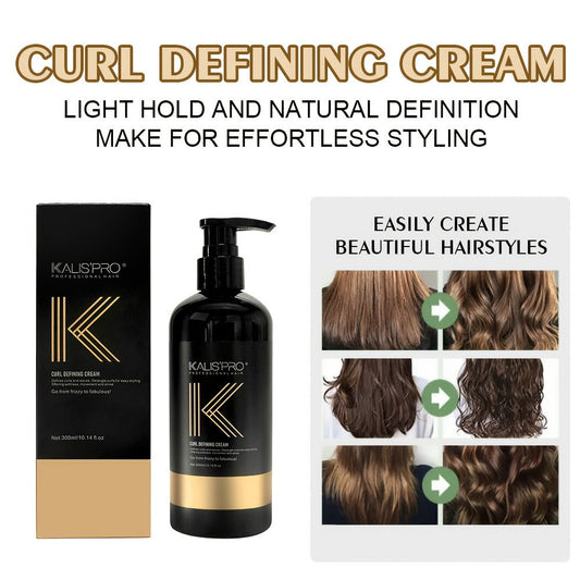 Curl Defining Cream 300ml for Curly Wavy Coily Hair – Frizz Control, Moisturizing, Long-Lasting Hold, Antistatic Scalp-Safe Hair Styling Cream for Women and Men