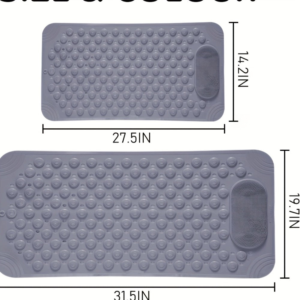 Non-Slip Bath Mat with Massage Texture Extra Large Shower Tub Mat Anti-Slip Bathtub Mat