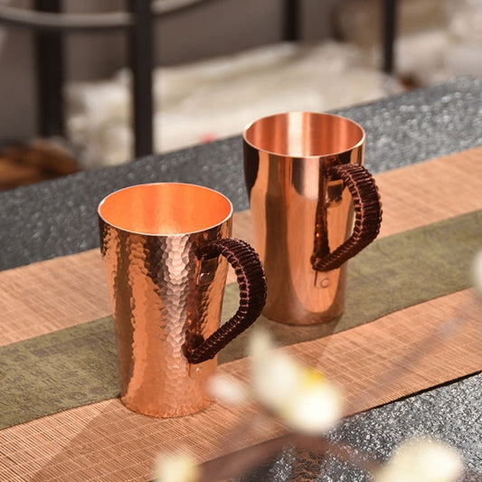 Handcrafted Copper Mug with Hammer Pattern – Pure Copper Coffee Mug, Tea Cup & Water Vessel – Artisan Copper Drinking Cup for Moscow Mule, Milk, Hot & Cold Beverages – Unique Kitchen Gift