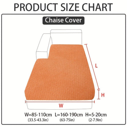 Jacquard Stretch Sofa Cover Non-Slip | Elastic Wear-Resistant Couch Slipcover, Polyester Jacquard Fabric, 1 to 4 Seat Sectional L-Shape, Armrest Backrest, Machine Washable