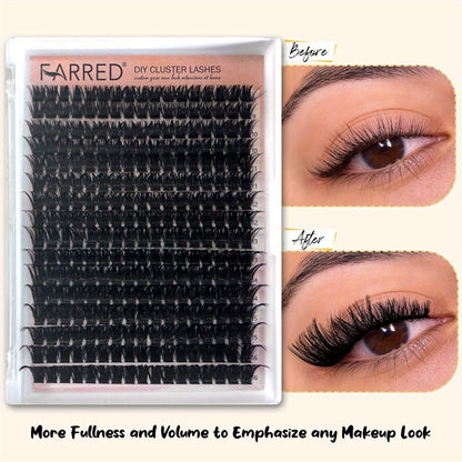 272Pcs D Curl Lash Clusters — 100D Thick Individual Eyelash Extensions 8-16mm, Soft Reusable DIY Cluster Lashes with Plant-Based Squalane, Voluminous Full-Body Lash Extension Kit for Beginners & Home Use