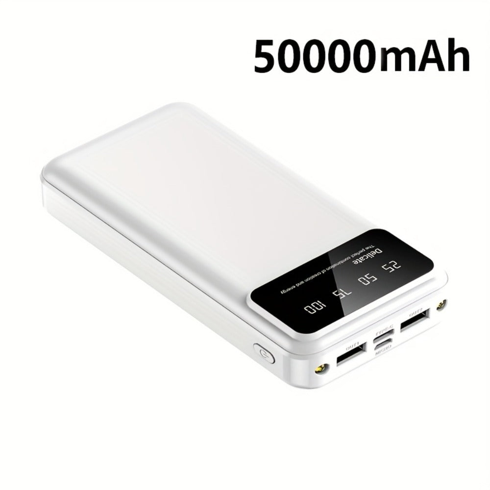 Power Bank 50000mAh with Dual USB Ports, Digital Battery Display and Three Color Options for Travel