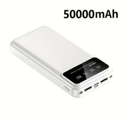 Power Bank 50000mAh with Dual USB Ports, Digital Battery Display and Three Color Options for Travel